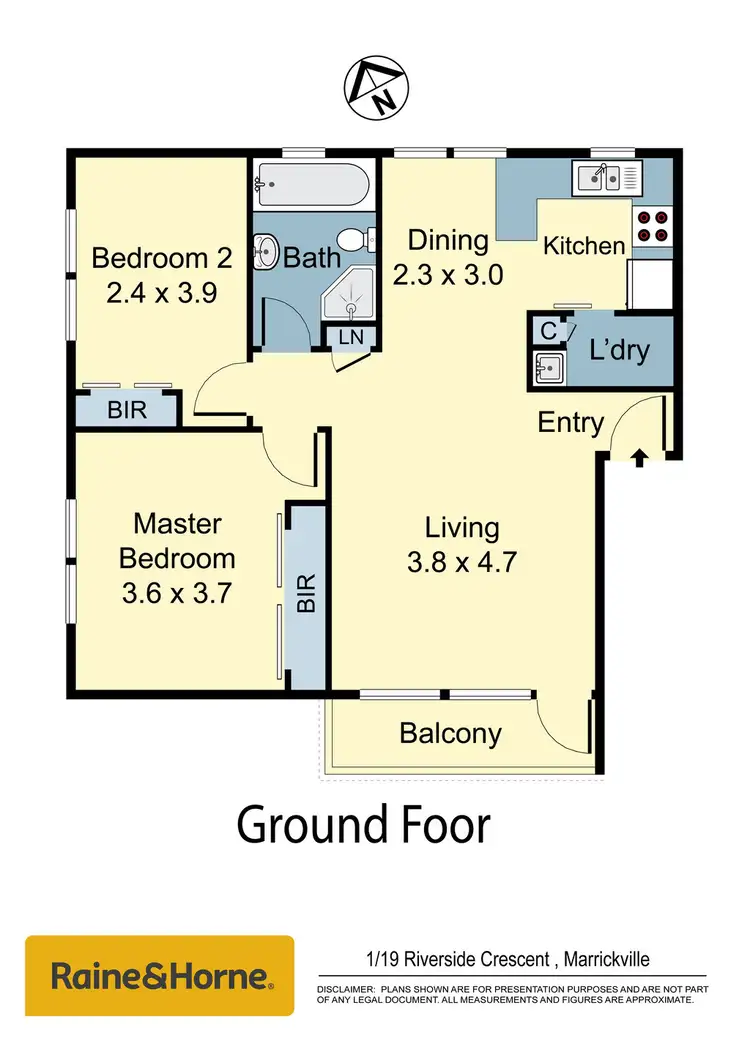 Floorplan of Homely apartment listing, 1/19b Riverside Crescent, Marrickville NSW 2204