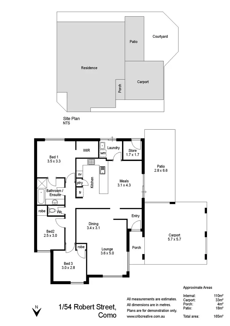 Floorplan of Homely unit listing, 1/54 Robert Street, Como WA 6152