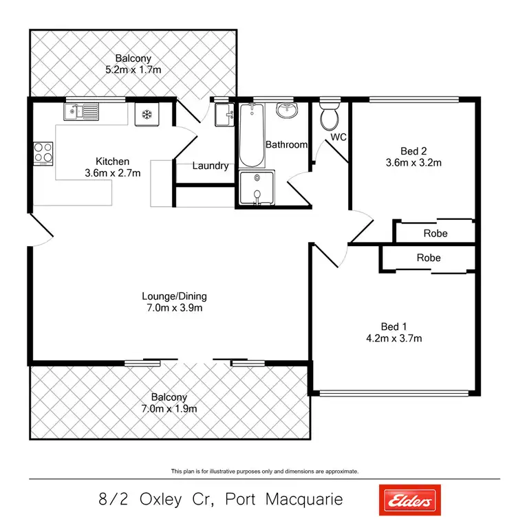 Floorplan of Homely unit listing, 8/2 Oxley Crescent, Port Macquarie NSW 2444