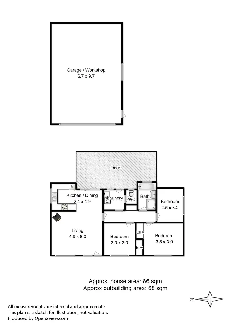 Floorplan of Homely house listing, 55 Burwood Drive, Blackmans Bay TAS 7052