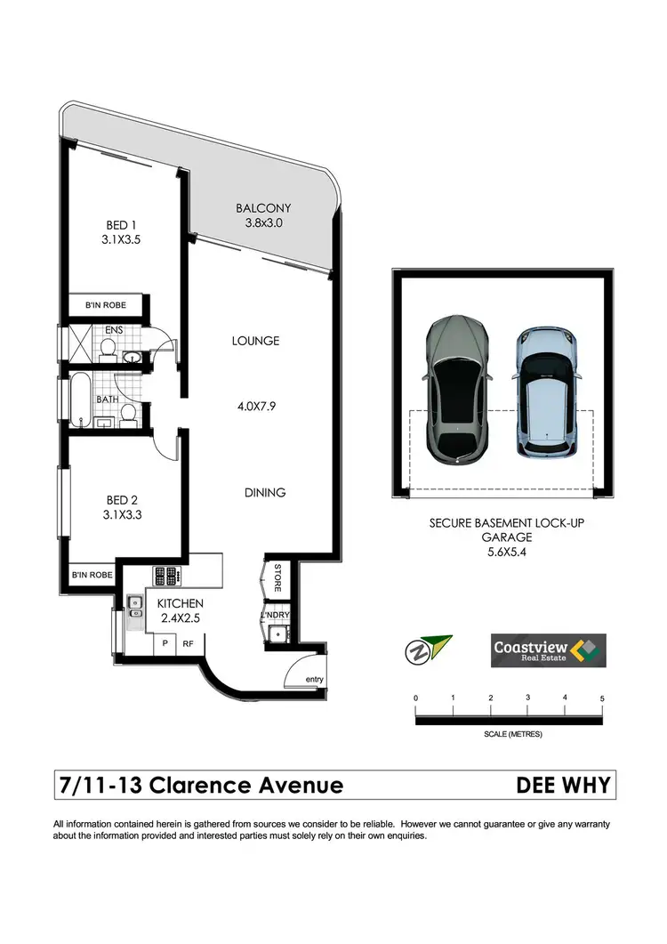 Floorplan of Homely apartment listing, 7/11-13 Clarence Avenue, Dee Why NSW 2099
