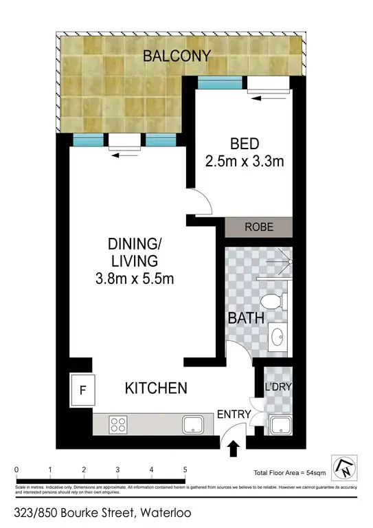 Floorplan of Homely apartment listing, 323/850 Bourke Street, Waterloo NSW 2017