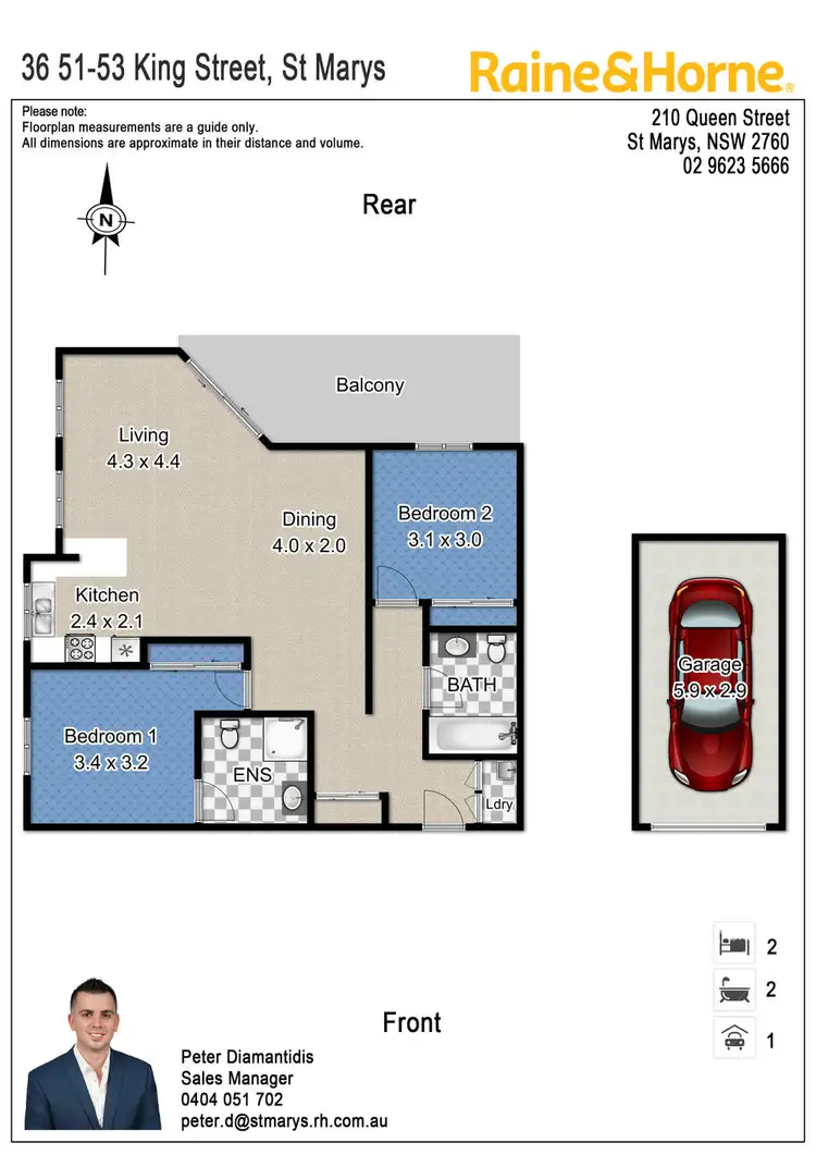 Floorplan of Homely apartment listing, 36/51-53 King Street, St Marys NSW 2760