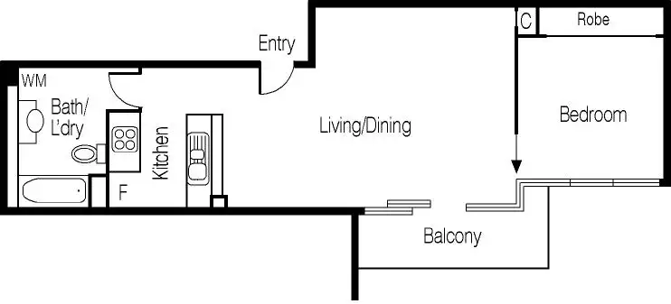 Floorplan of Homely apartment listing, 2410/668 Bourke Street, Melbourne (cbd) VIC 3000