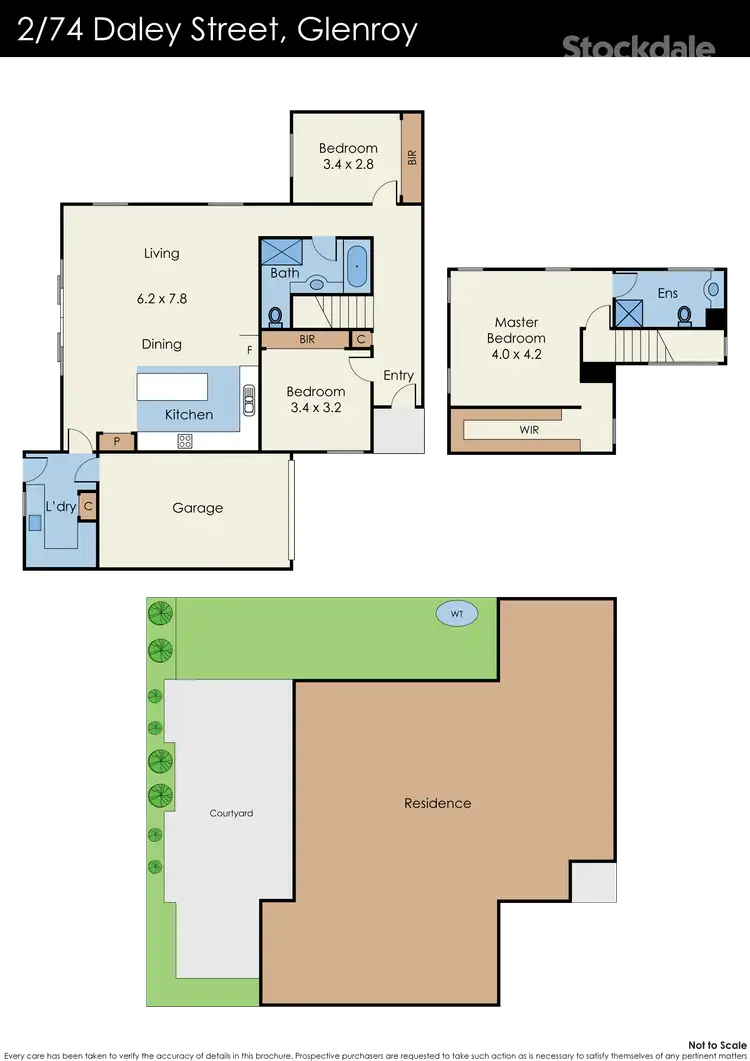 Floorplan of Homely townhouse listing, 2/74 Daley Street, Glenroy VIC 3046