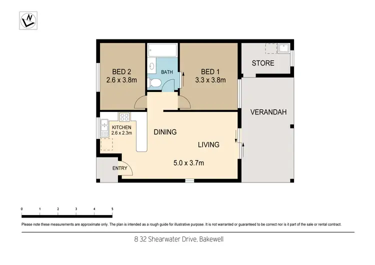 Floorplan of Homely unit listing, 8/32 Shearwater Drive, Bakewell NT 832