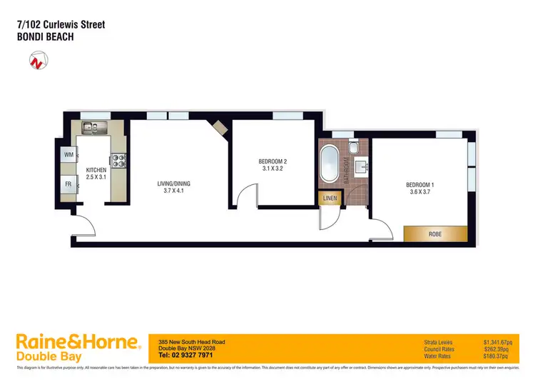 Floorplan of Homely apartment listing, 7/102 Curlewis Street, Bondi Beach NSW 2026