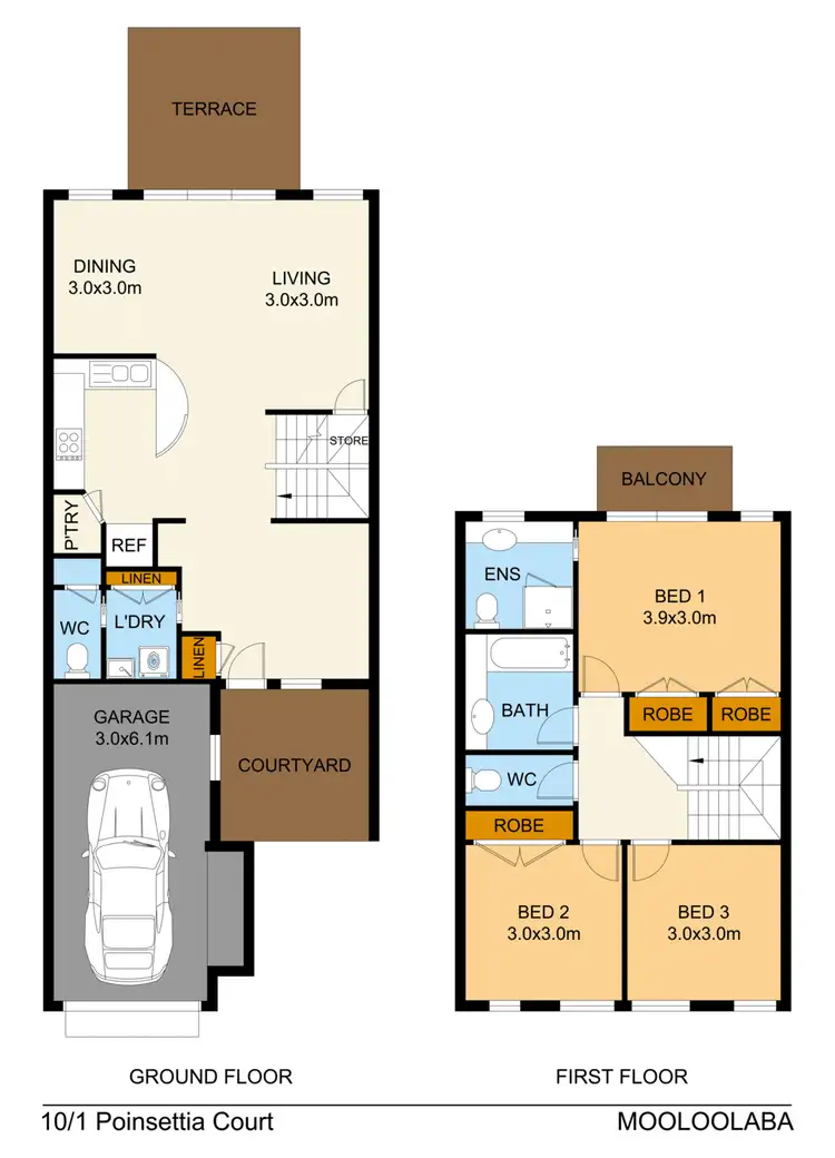 Floorplan of Homely townhouse listing, 10/1 Poinsettia Court, Mooloolaba QLD 4557