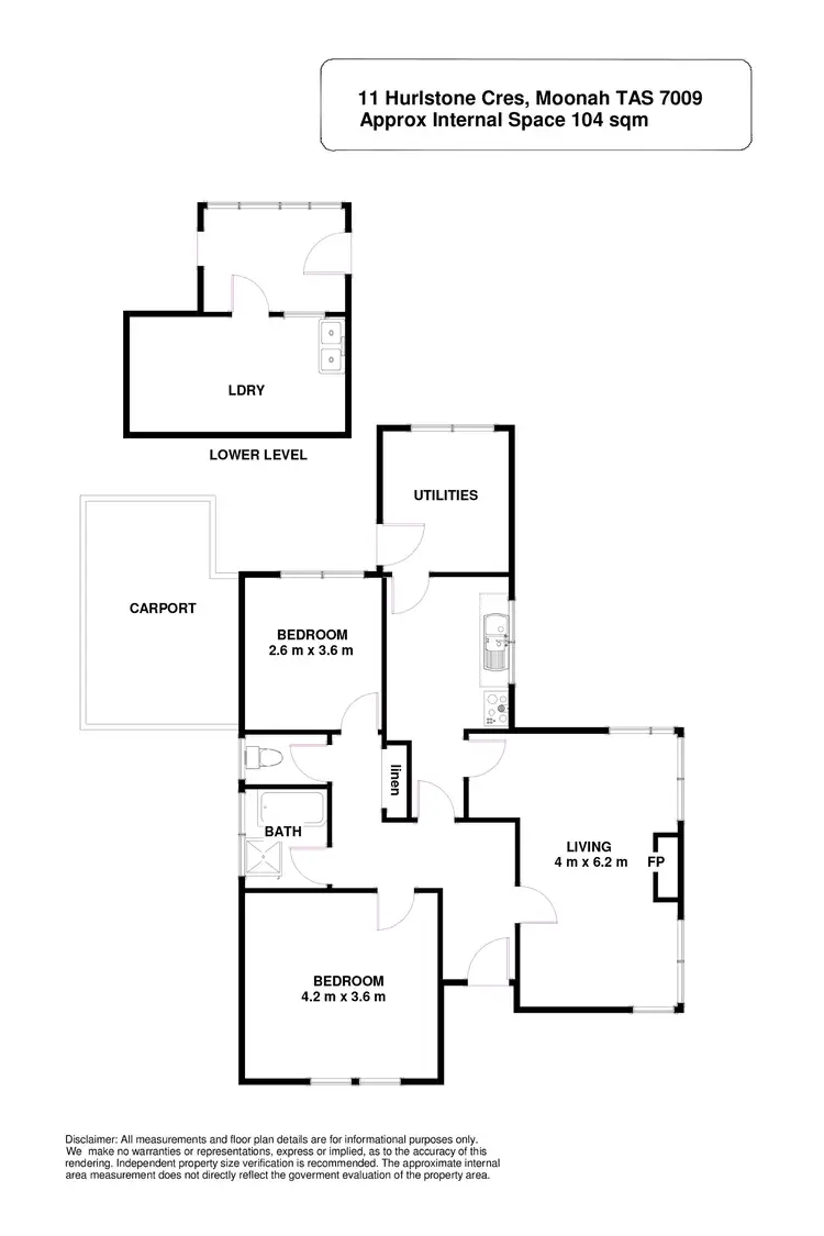 Floorplan of Homely house listing, 11 Hurlstone Crescent, Moonah TAS 7009