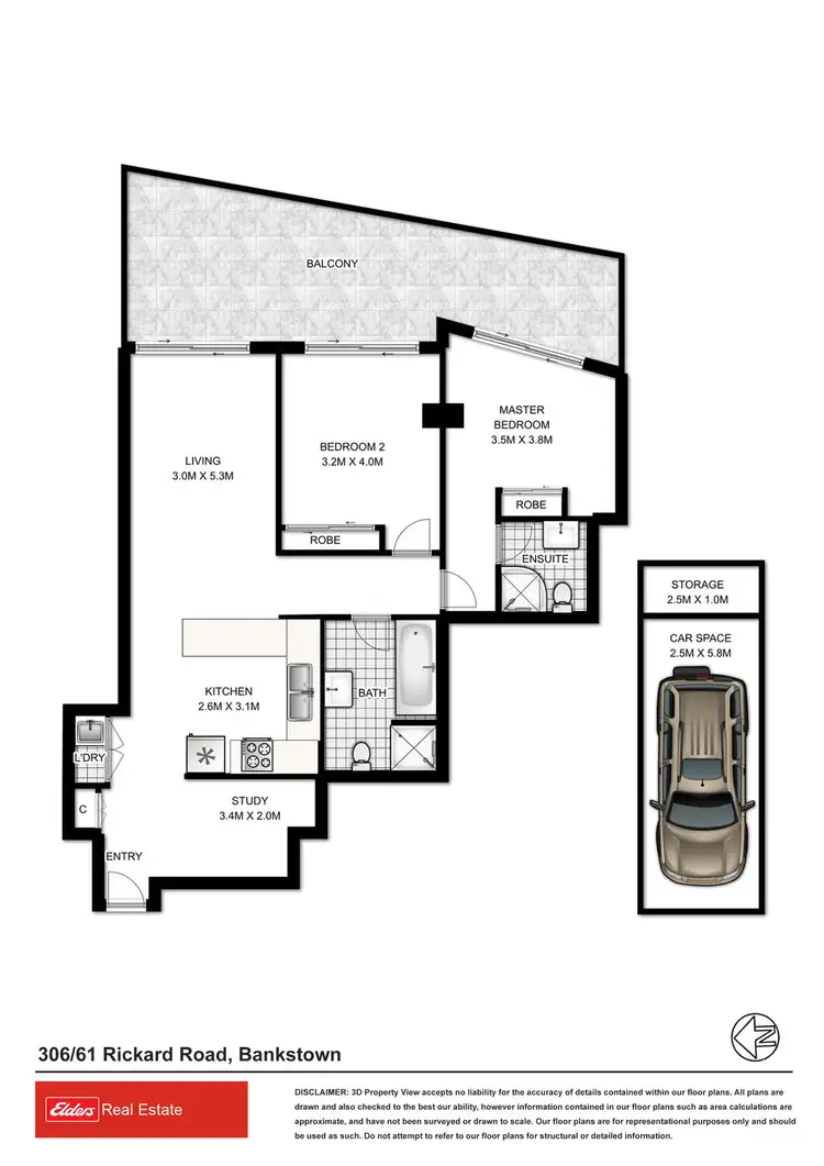 Floorplan of Homely unit listing, 306/61 Rickard Road, Bankstown NSW 2200
