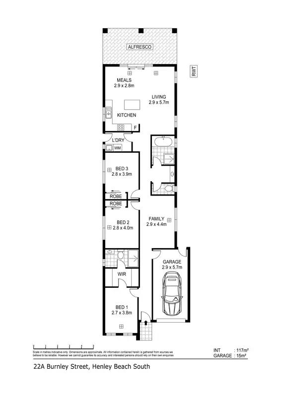Floorplan of Homely house listing, 22a Burnley Street, Henley Beach South SA 5022