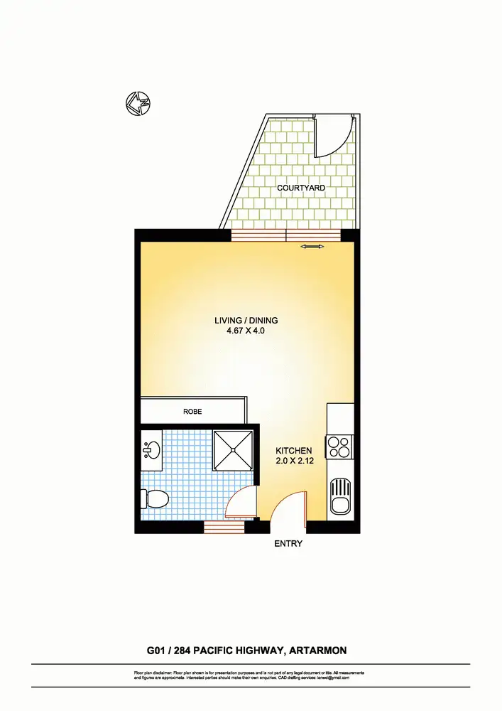 Floorplan of Homely apartment listing, G01/284 Pacific Highway, Greenwich NSW 2065