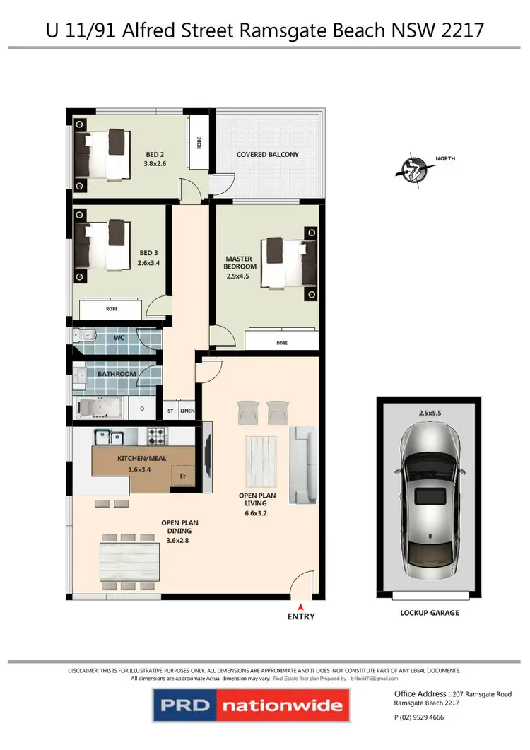 Floorplan of Homely unit listing, 11/91 Alfred Street, Ramsgate Beach NSW 2217