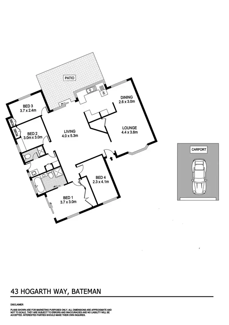 Floorplan of Homely house listing, 43 Hogarth Way, Bateman WA 6150