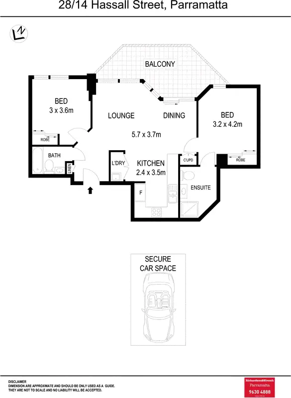Floorplan of Homely unit listing, 28/14 Hassall Street, Parramatta NSW 2150