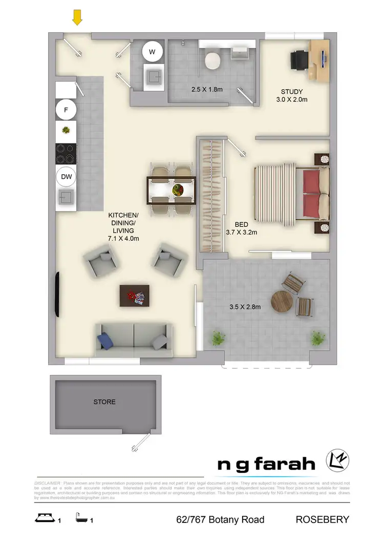 Floorplan of Homely apartment listing, 62/767 Botany Road, Rosebery NSW 2018