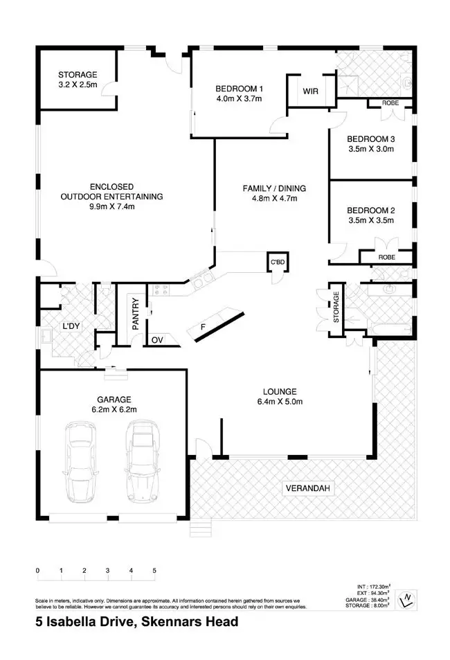 Floorplan of Homely house listing, 5 Isabella Drive, Skennars Head NSW 2478