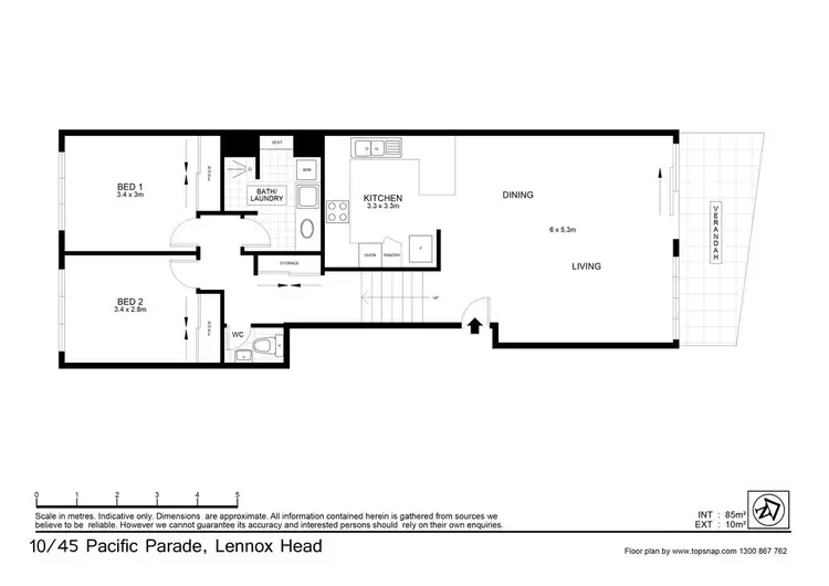 Floorplan of Homely apartment listing, 10/45 Pacific Parade, Lennox Head NSW 2478