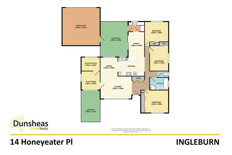 Floorplan of Homely house listing, 14 Honeyeater Place, Ingleburn NSW 2565