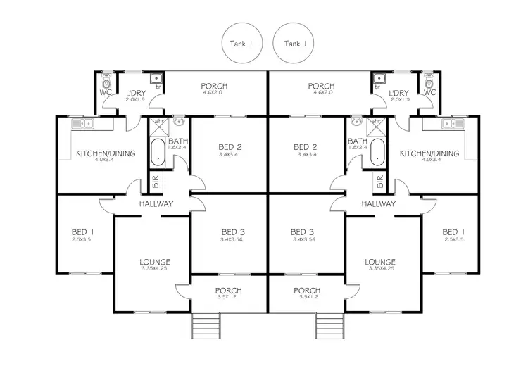 Floorplan of Homely house listing, 15 & 17 Martindale Crescent, Port Lincoln SA 5606