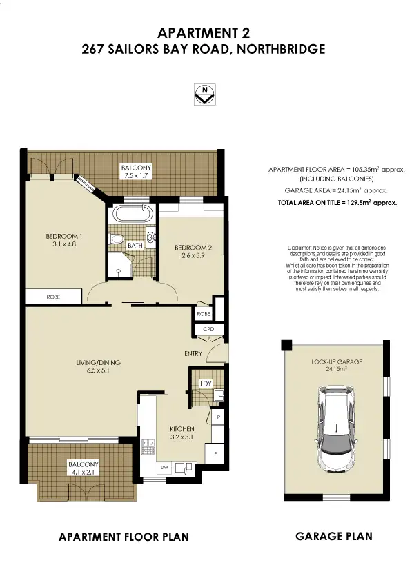 Floorplan of Homely apartment listing, 2/267-271 Sailors Bay Road, Northbridge NSW 2063