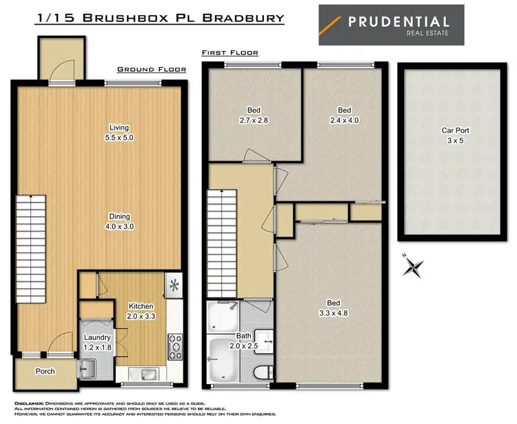 Floorplan of Homely townhouse listing, 1/15 Brushbox Place, Bradbury NSW 2560