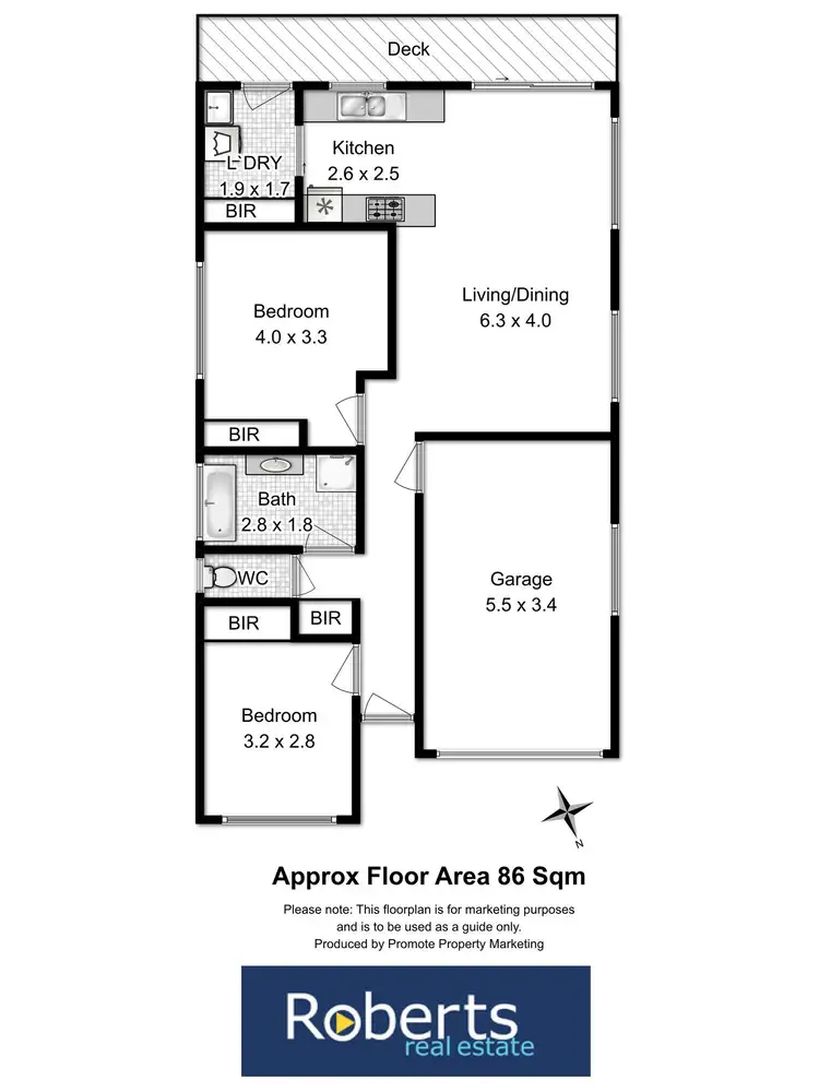 Floorplan of Homely unit listing, 3/9 Sussex Street, Glenorchy TAS 7010