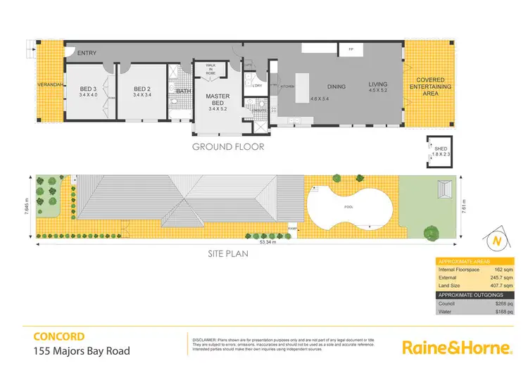 Floorplan of Homely semi-detached listing, 155 Majors Bay Road, Concord NSW 2137