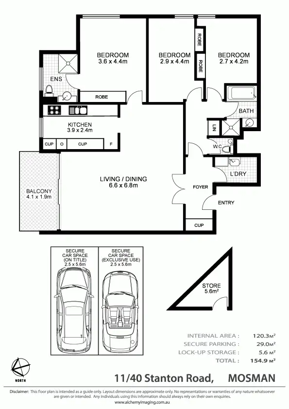 Floorplan of Homely apartment listing, 11/40 Stanton Road, Mosman NSW 2088