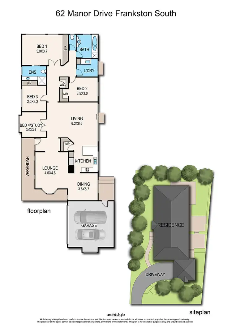 Floorplan of Homely house listing, 62 Manor Drive, Frankston South VIC 3199