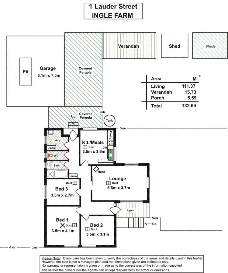 Floorplan of Homely house listing, 1 Lauder Street, Ingle Farm SA 5098