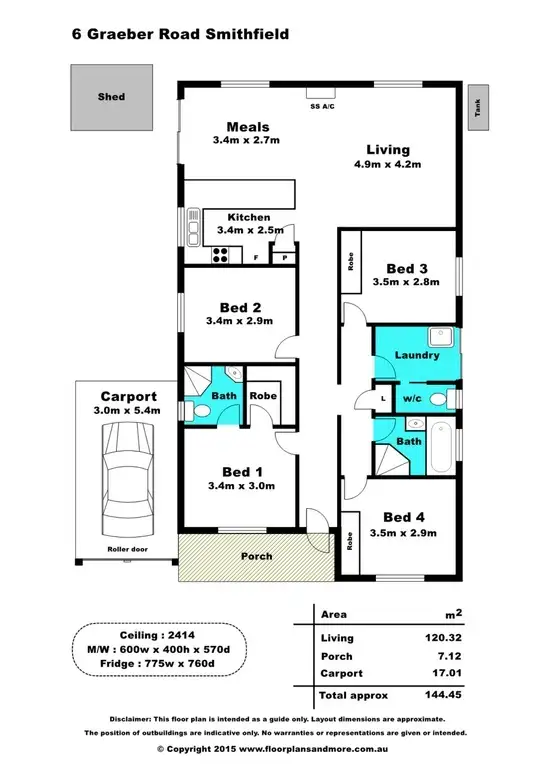 Floorplan of Homely house listing, 6 Graeber Road, Smithfield SA 5114