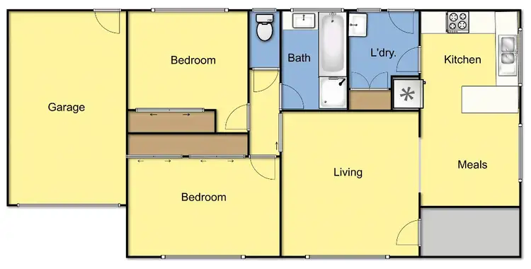 Floorplan of Homely unit listing, 1/161 Townsend Road, Whittington VIC 3219
