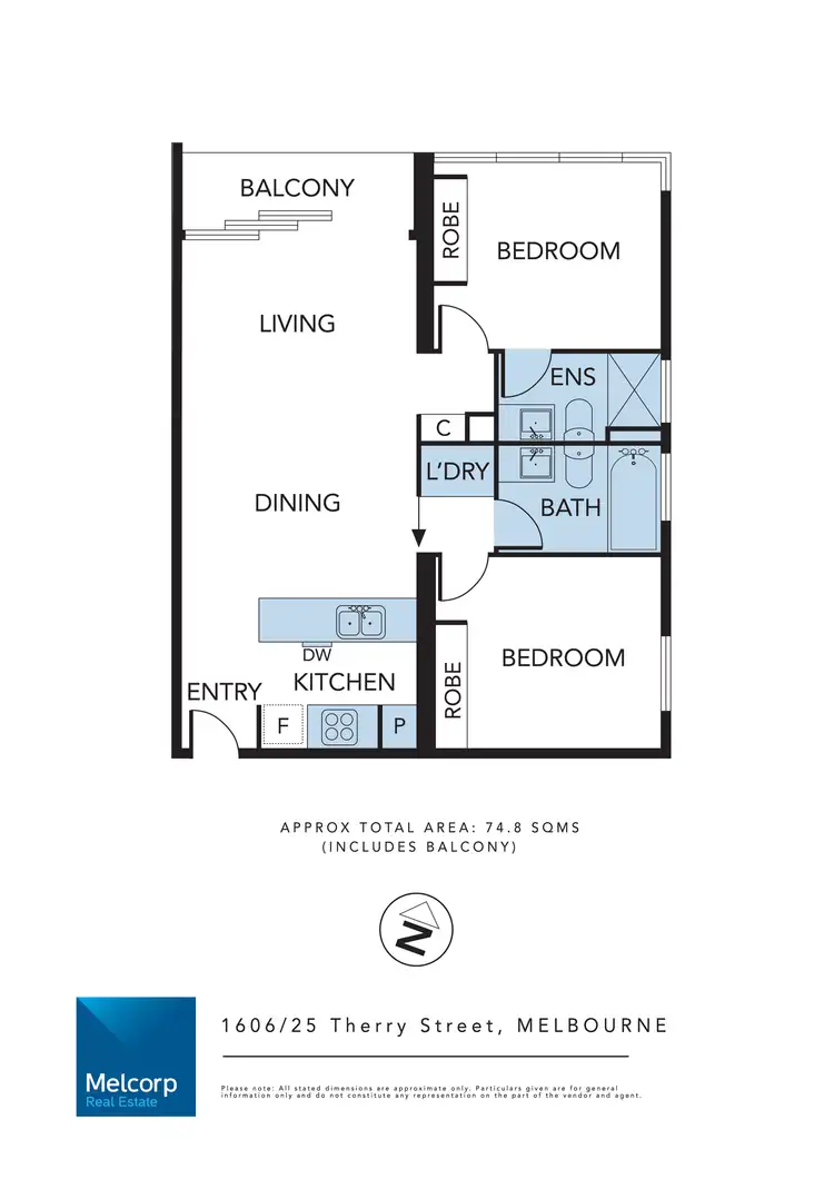 Floorplan of Homely apartment listing, 1606/25 Therry St, Melbourne VIC 3000
