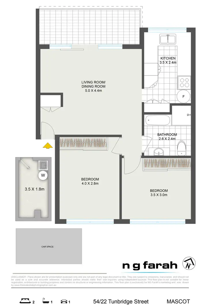 Floorplan of Homely apartment listing, 54/22 Tunbridge Street, Mascot NSW 2020