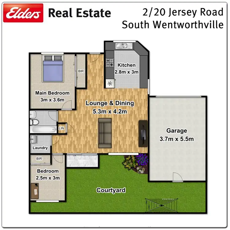 Floorplan of Homely villa listing, 2/20 Jersey Road, South Wentworthville NSW 2145