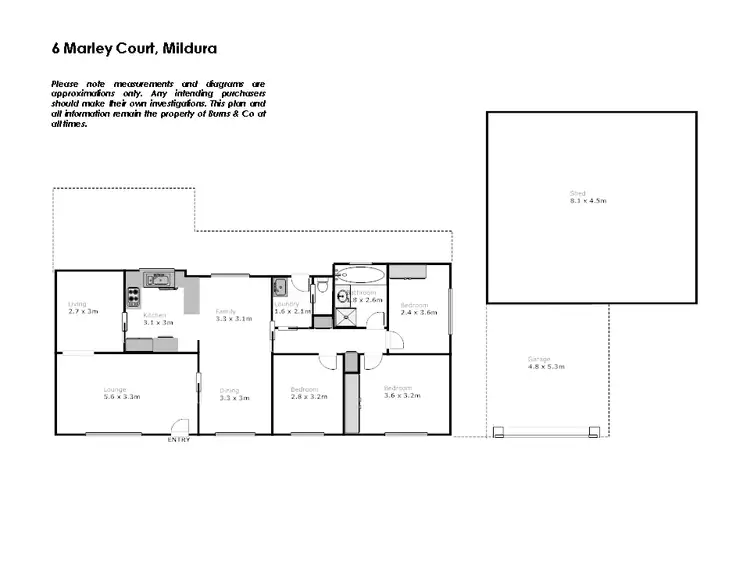 Floorplan of Homely house listing, 6 Marley Court, Mildura VIC 3500