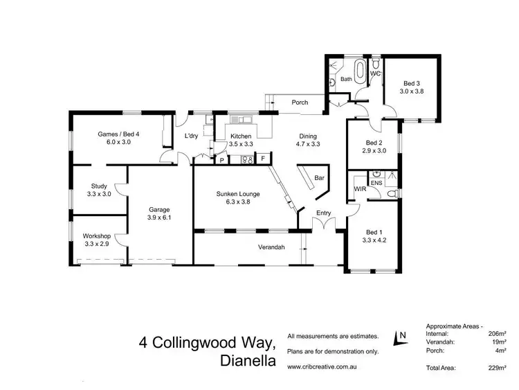 Floorplan of Homely house listing, 4 Collingwood Way, Dianella WA 6059