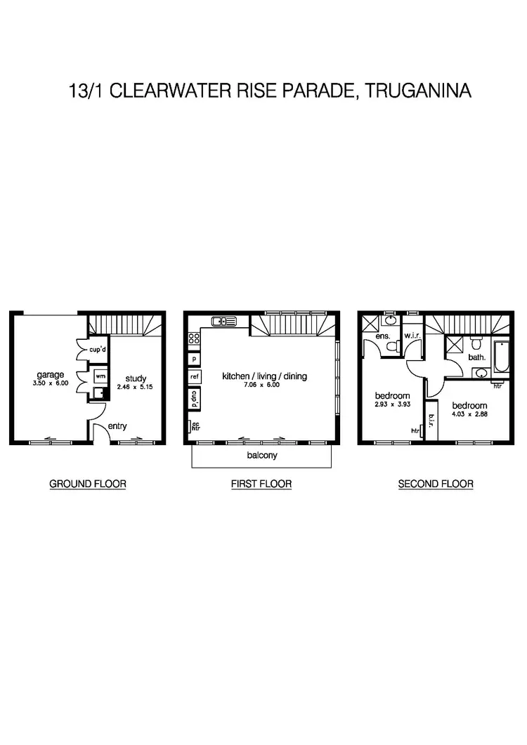 Floorplan of Homely townhouse listing, 13/1 Clearwater Rise Parade, Truganina VIC 3029