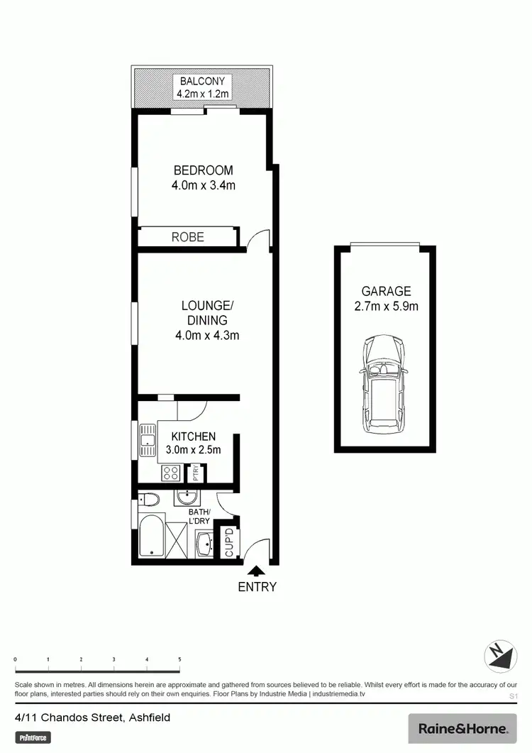 Floorplan of Homely apartment listing, 4/11 Chandos Street, Ashfield NSW 2131