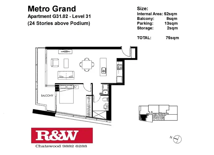 Floorplan of Homely apartment listing, G3102/436 Victoria Avenue, Chatswood NSW 2067