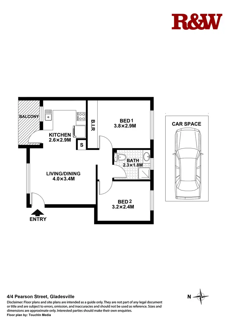 Floorplan of Homely unit listing, 4/4 Pearson Street, Gladesville NSW 2111