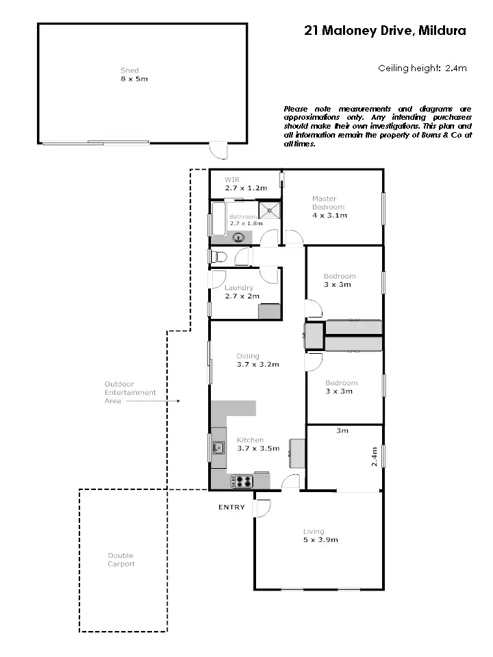 Floorplan of Homely house listing, 21 Maloney Drive, Mildura VIC 3500