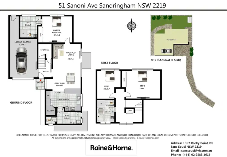 Floorplan of Homely semi-detached listing, 51 Sanoni Avenue, Sandringham NSW 2219