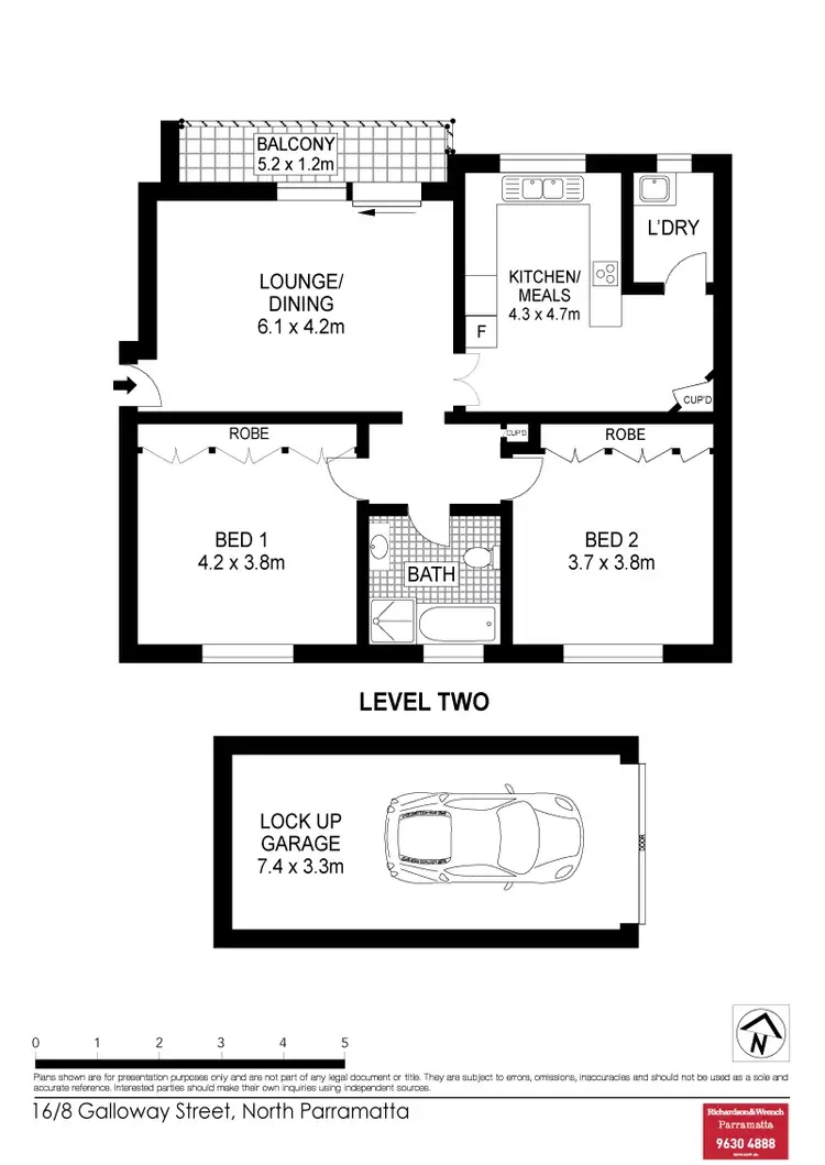 Floorplan of Homely unit listing, 16/8 Galloway Street, North Parramatta NSW 2151