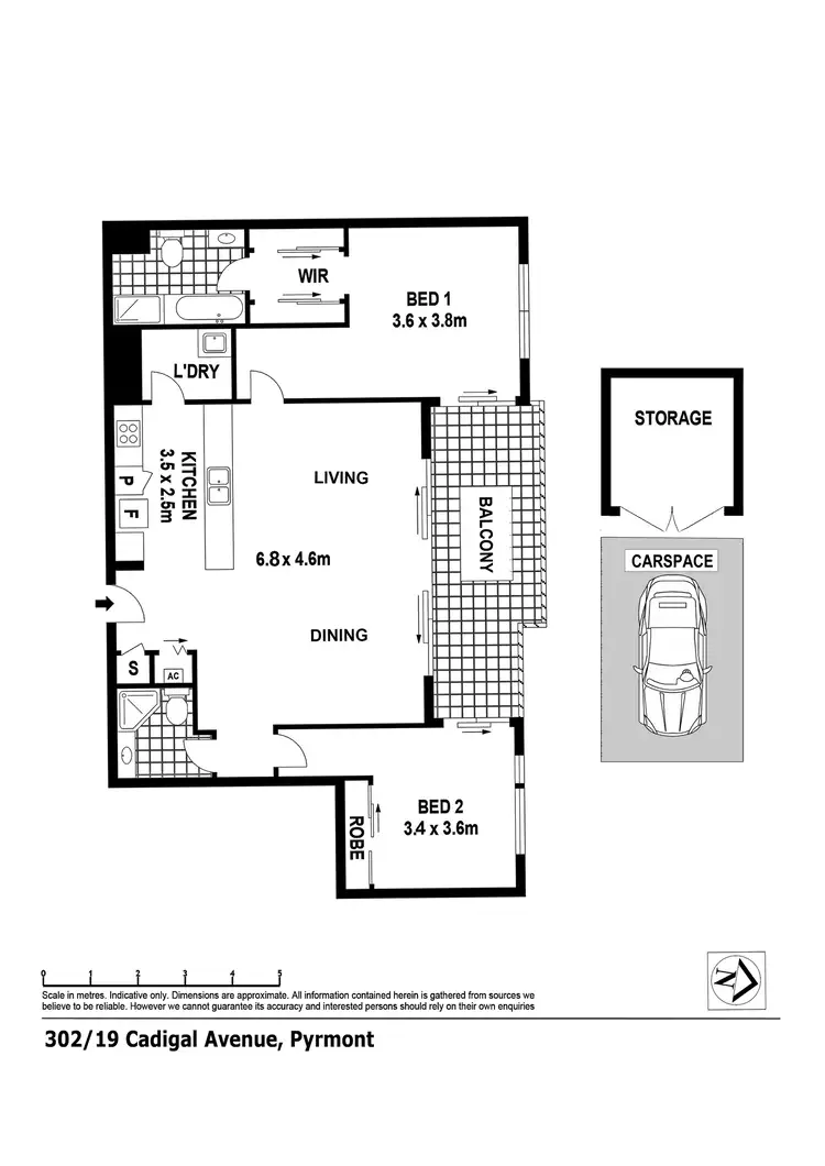 Floorplan of Homely apartment listing, 302/19 Cadigal Avenue, Pyrmont NSW 2009