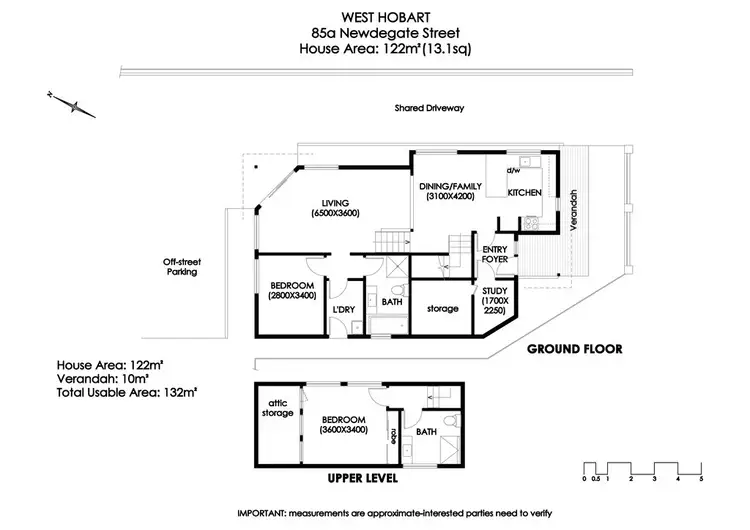 Floorplan of Homely townhouse listing, 85a Newdegate Street, West Hobart TAS 7000