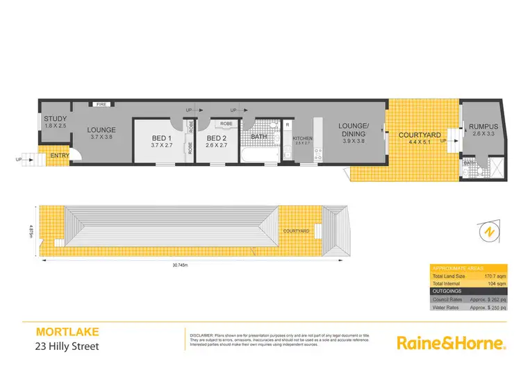 Floorplan of Homely semi-detached listing, 23 Hilly Street, Mortlake NSW 2137