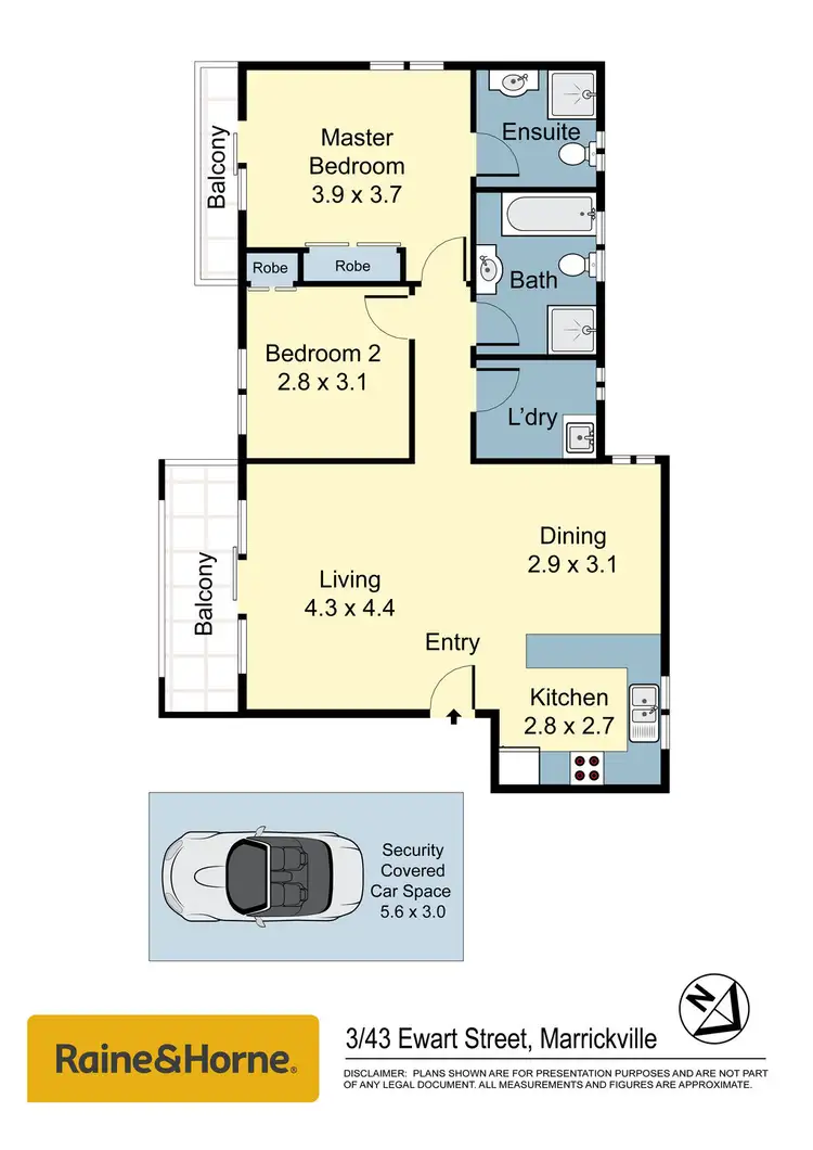 Floorplan of Homely apartment listing, 3/43 Ewart Street, Marrickville NSW 2204