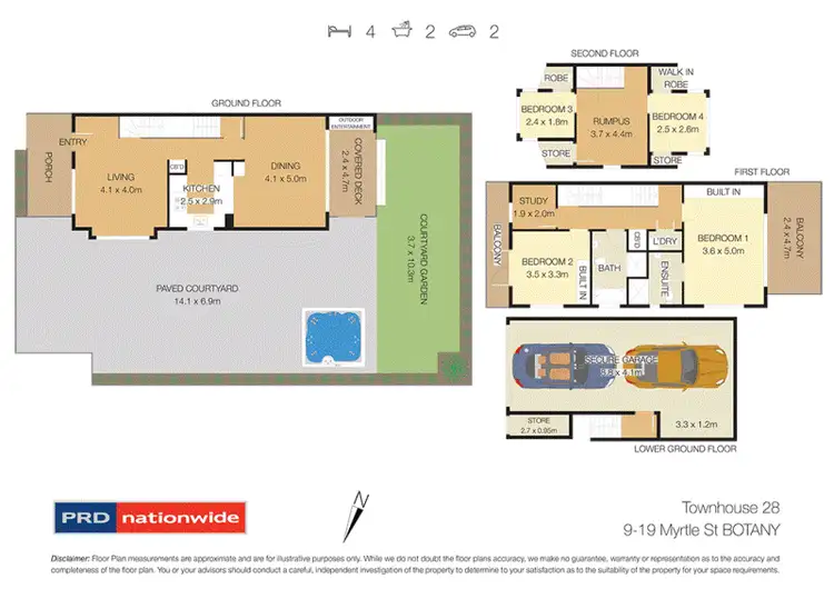 Floorplan of Homely townhouse listing, 28/9-19 Myrtle Street, Botany NSW 2019